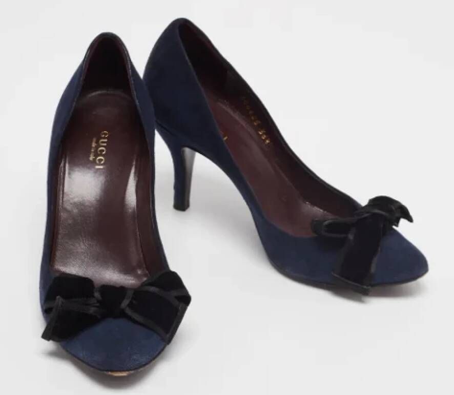 Gucci Vintage Pre-owned Suede heels Blue Dames