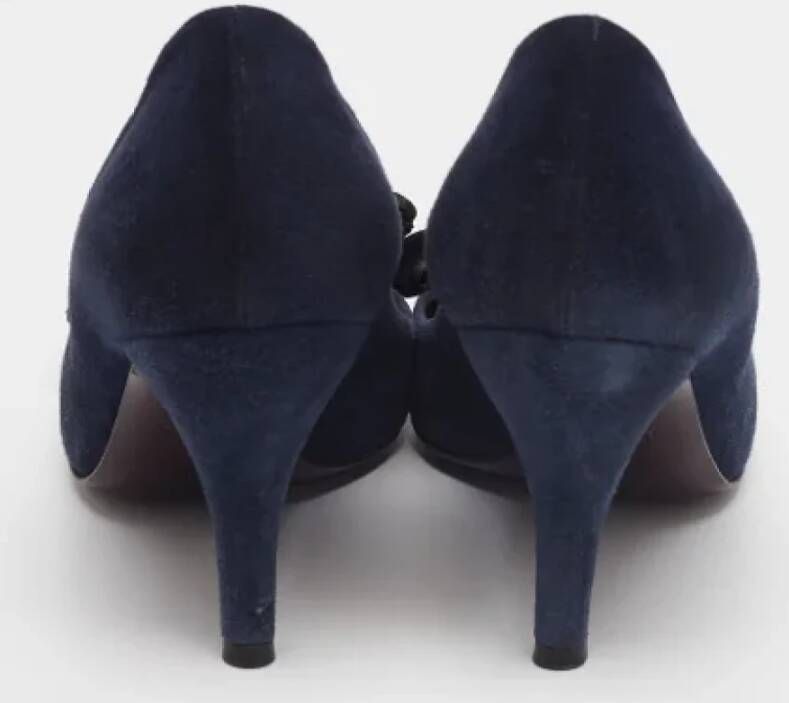 Gucci Vintage Pre-owned Suede heels Blue Dames