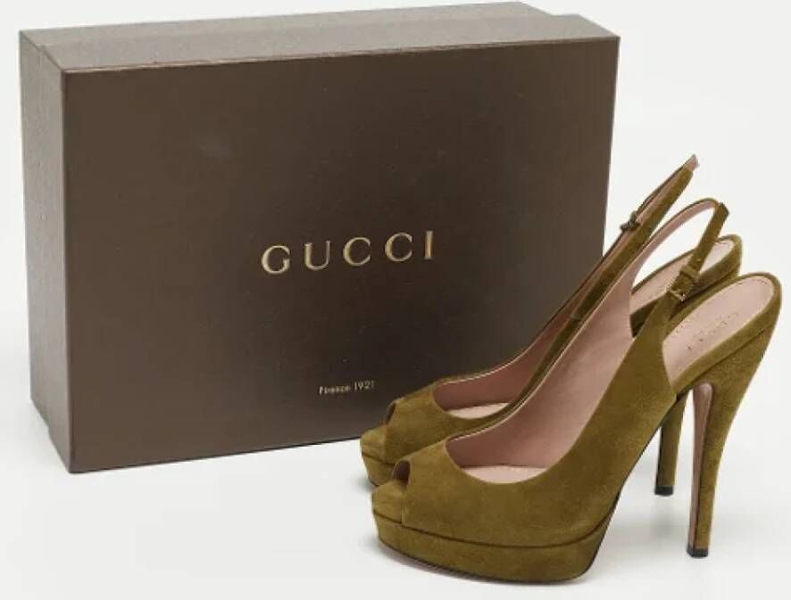 Gucci Vintage Pre-owned Suede heels Green Dames