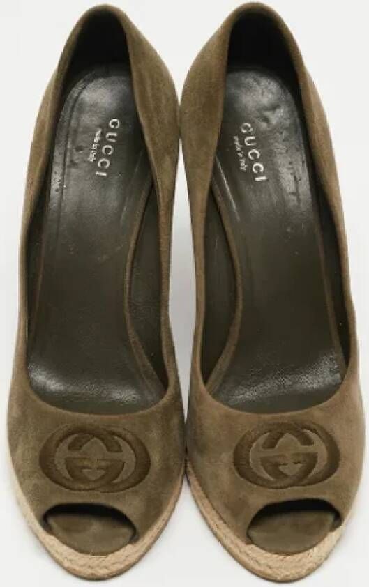 Gucci Vintage Pre-owned Suede heels Green Dames