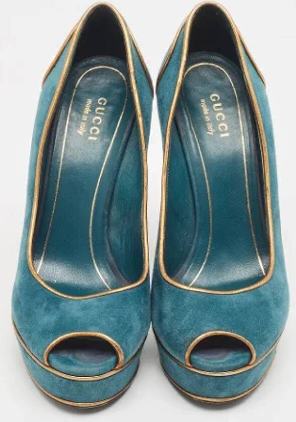 Gucci Vintage Pre-owned Suede heels Green Dames