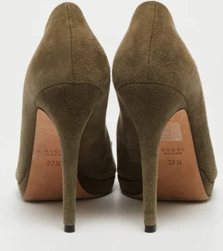 Gucci Vintage Pre-owned Suede heels Green Dames