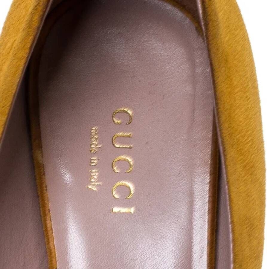 Gucci Vintage Pre-owned Suede heels Yellow Dames