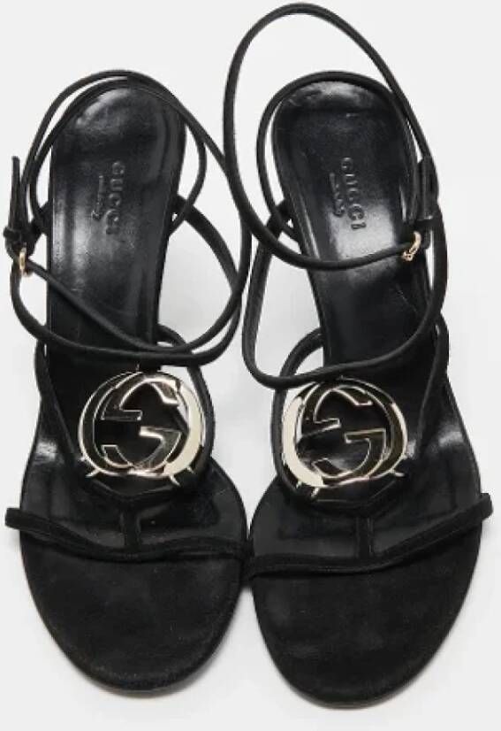 Gucci Vintage Pre-owned Suede sandals Black Dames