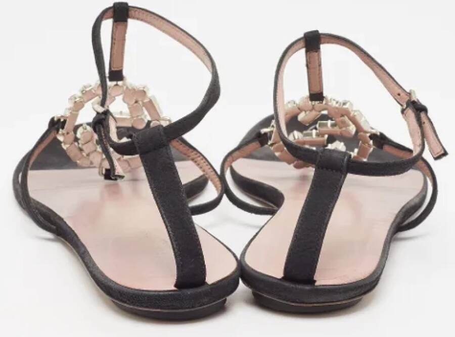 Gucci Vintage Pre-owned Suede sandals Black Dames