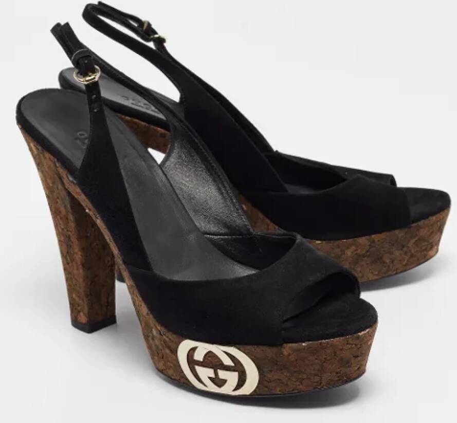 Gucci Vintage Pre-owned Suede sandals Black Dames