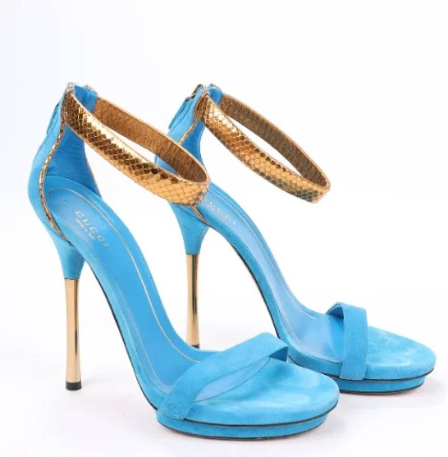 Gucci Vintage Pre-owned Suede sandals Blue Dames