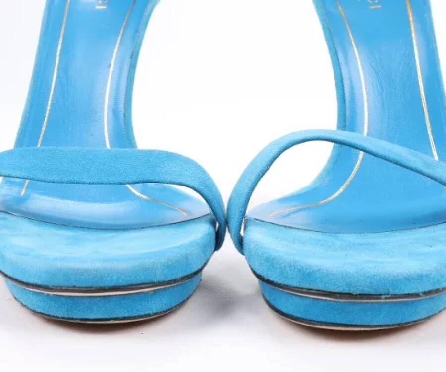 Gucci Vintage Pre-owned Suede sandals Blue Dames