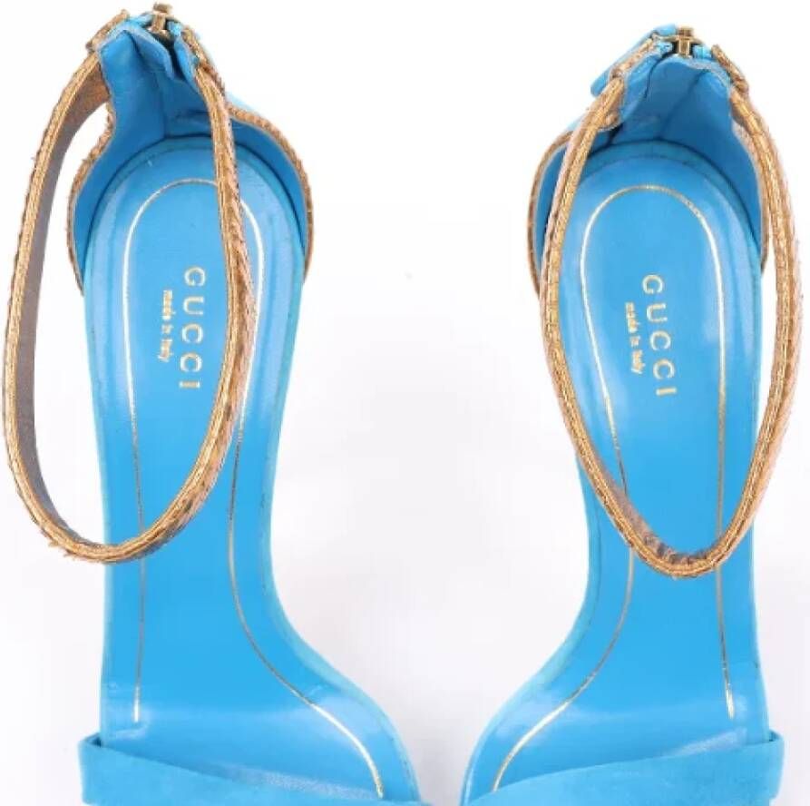 Gucci Vintage Pre-owned Suede sandals Blue Dames