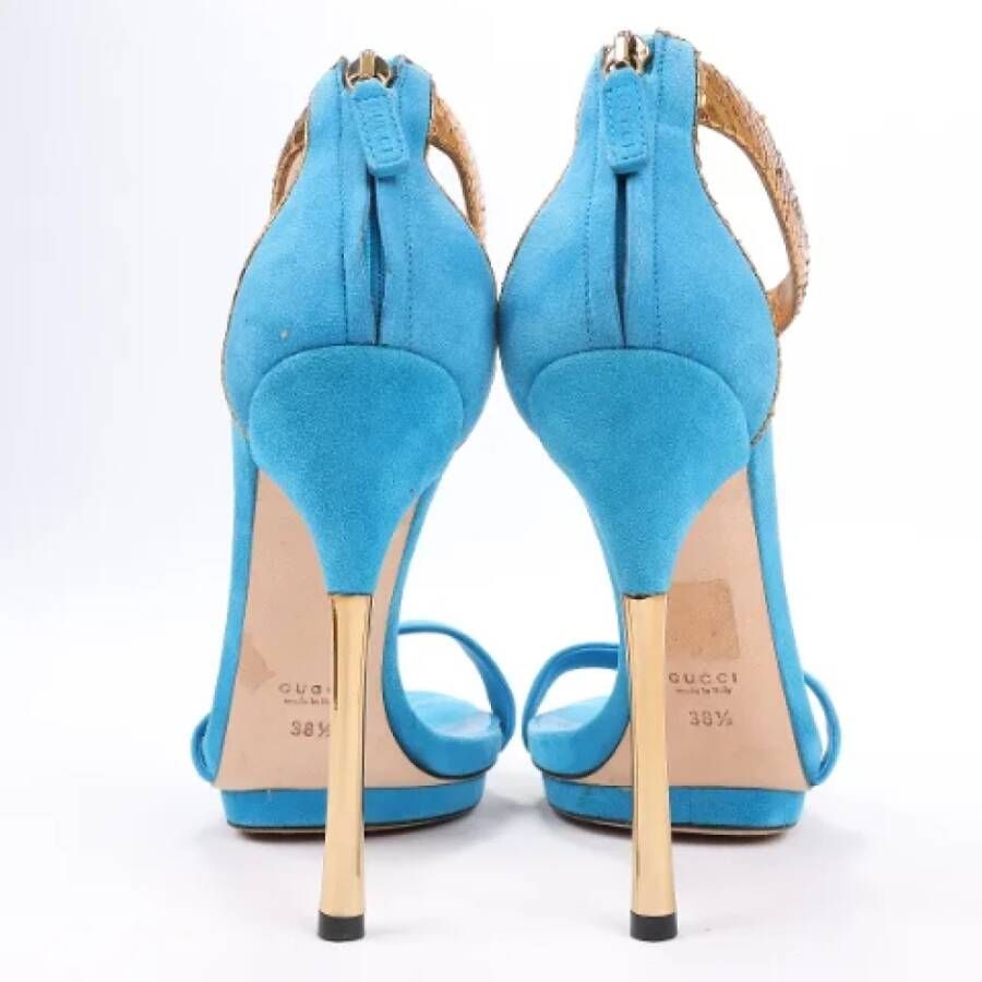 Gucci Vintage Pre-owned Suede sandals Blue Dames