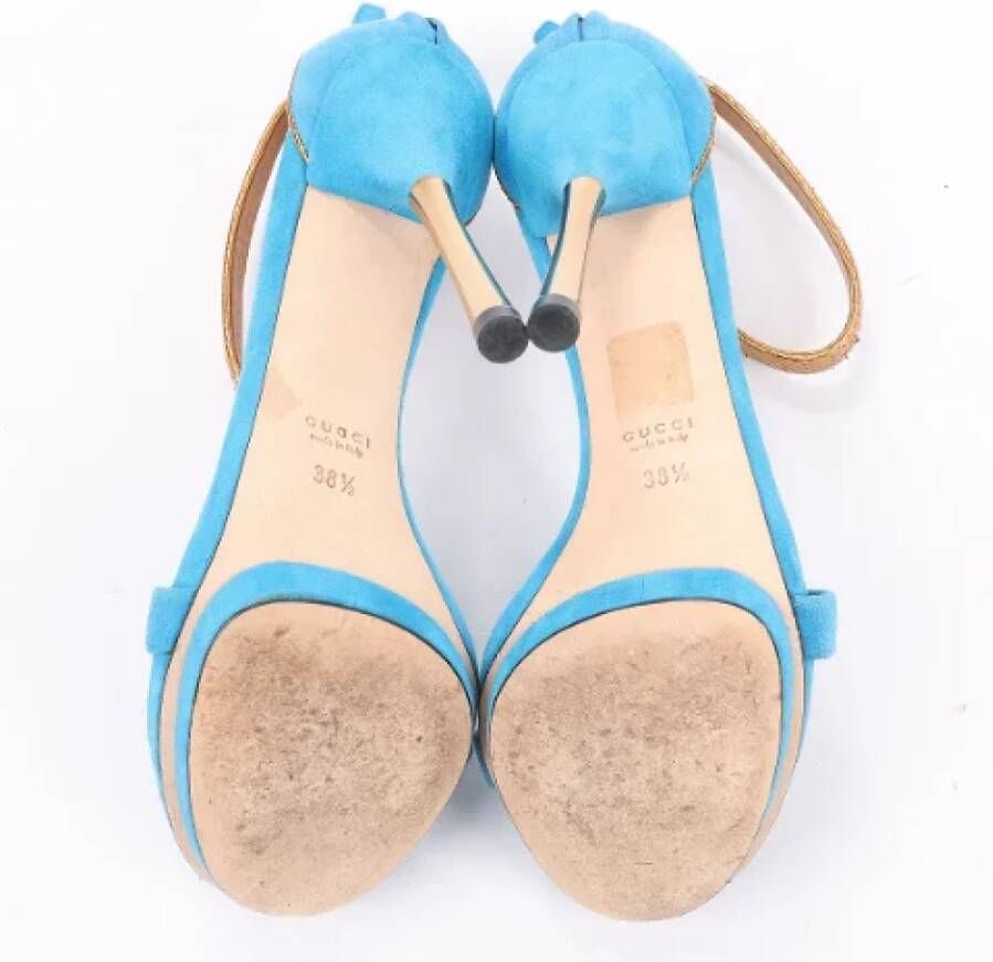 Gucci Vintage Pre-owned Suede sandals Blue Dames