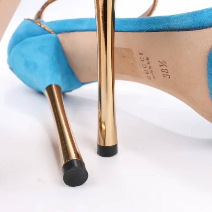 Gucci Vintage Pre-owned Suede sandals Blue Dames