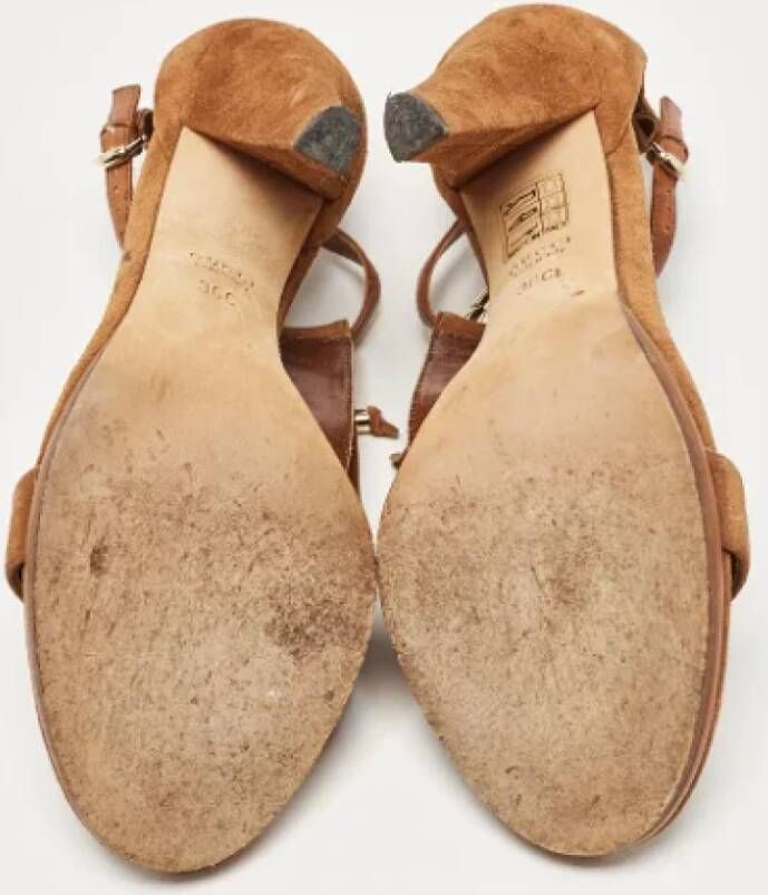 Gucci Vintage Pre-owned Suede sandals Brown Dames