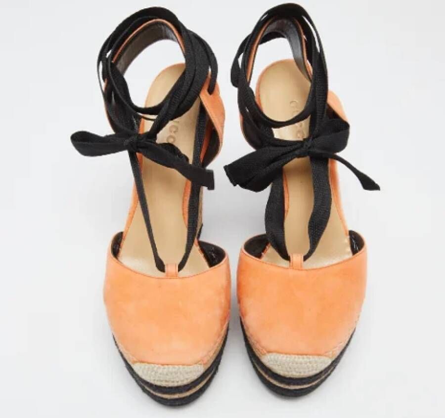 Gucci Vintage Pre-owned Suede sandals Orange Dames