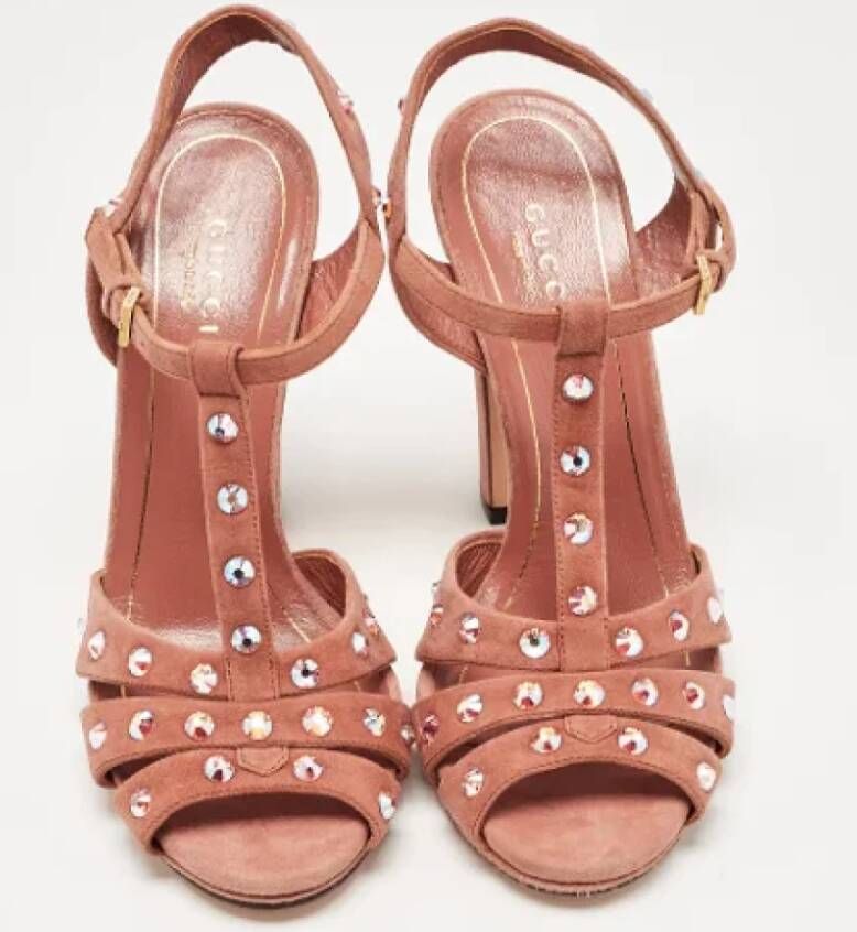 Gucci Vintage Pre-owned Suede sandals Pink Dames