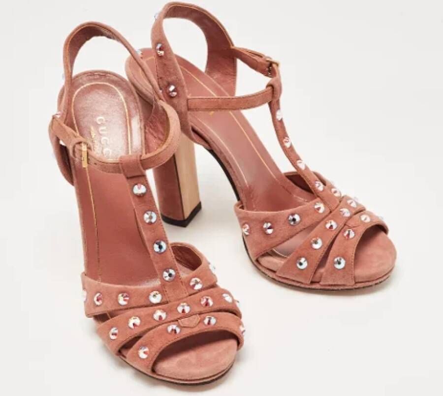 Gucci Vintage Pre-owned Suede sandals Pink Dames