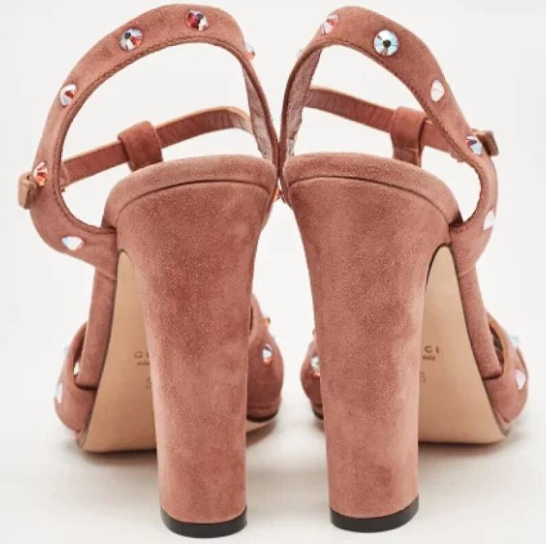 Gucci Vintage Pre-owned Suede sandals Pink Dames