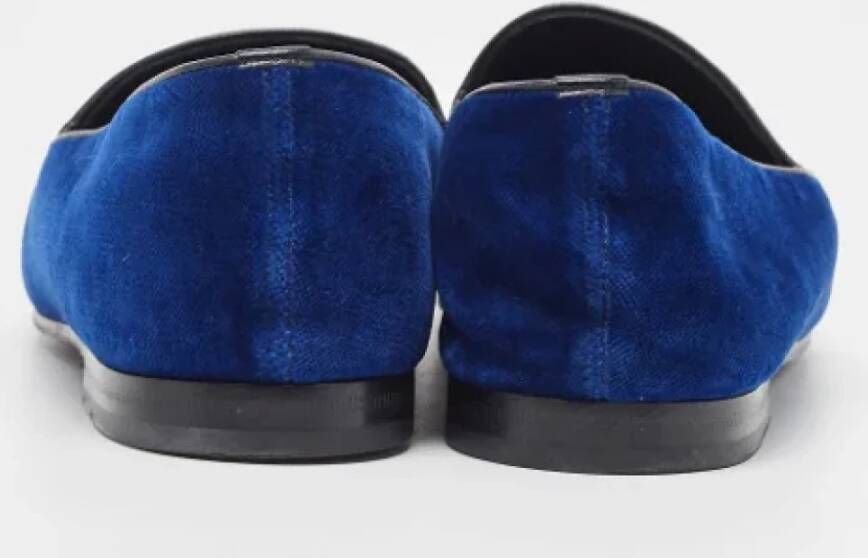 Gucci Vintage Pre-owned Velvet flats Blue Dames