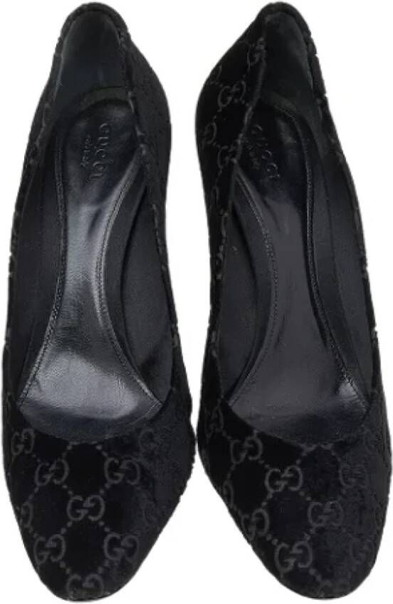 Gucci Vintage Pre-owned Velvet heels Black Dames