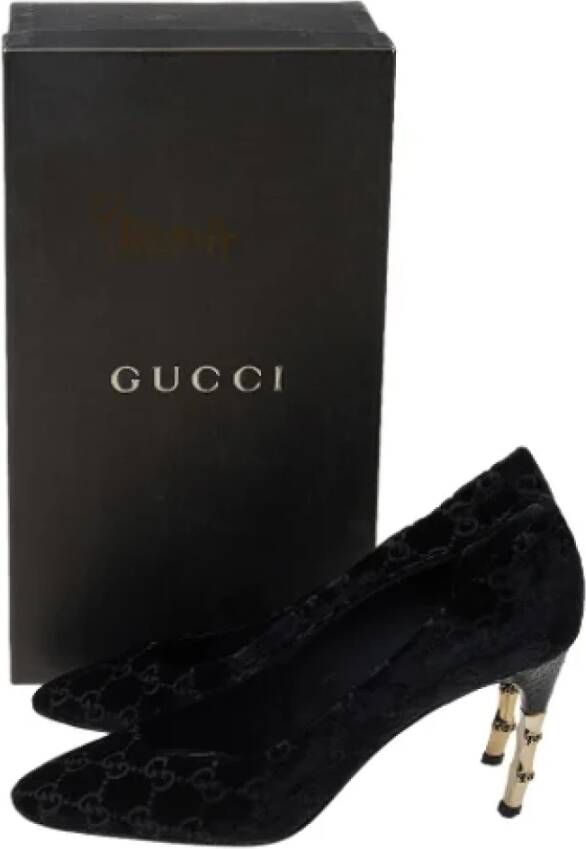 Gucci Vintage Pre-owned Velvet heels Black Dames