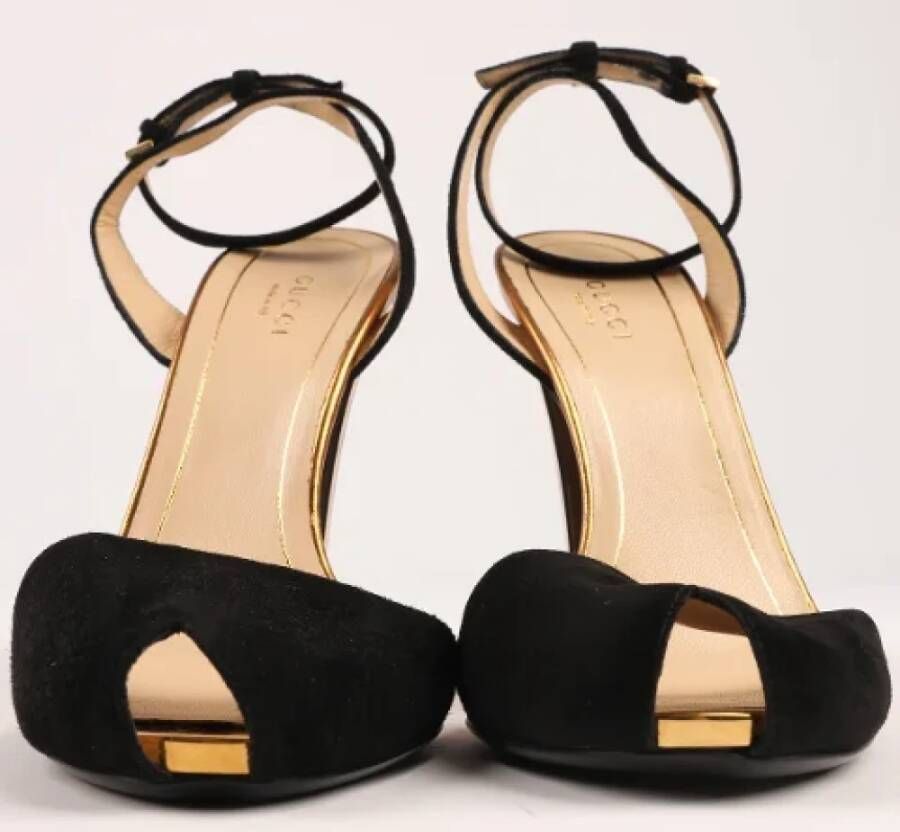 Gucci Vintage Pre-owned Velvet sandals Black Dames