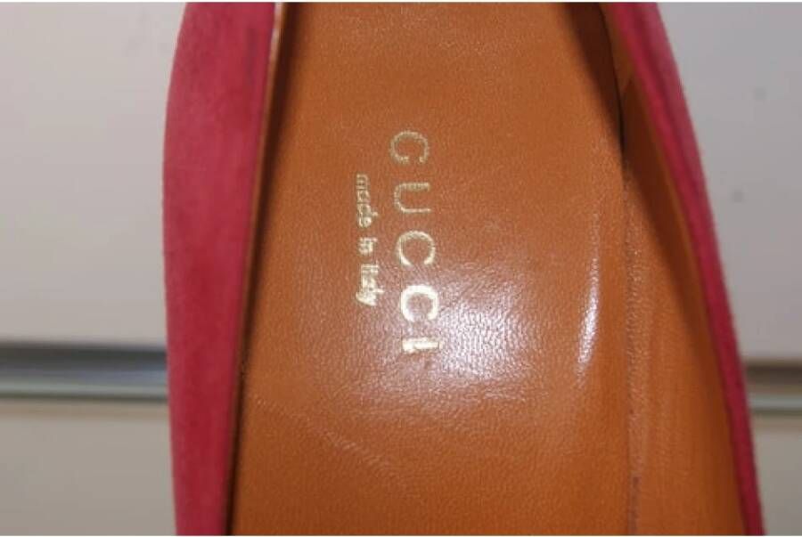 Gucci Vintage Tweedehands Suède Hakken Pink Dames