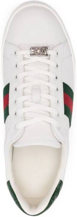 Gucci Witte Handtekening Webdetailing Sneakers White Dames