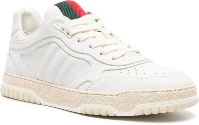 Gucci Witte Leren Lage Sneakers White Dames