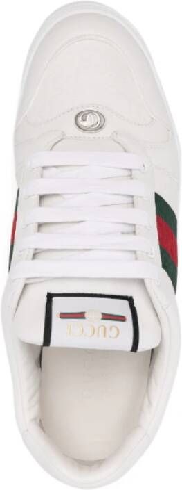 Gucci Witte Leren Sneakers met Logodetails White Heren