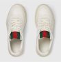 Gucci Witte leren sneakers met webdetail White Dames - Thumbnail 4