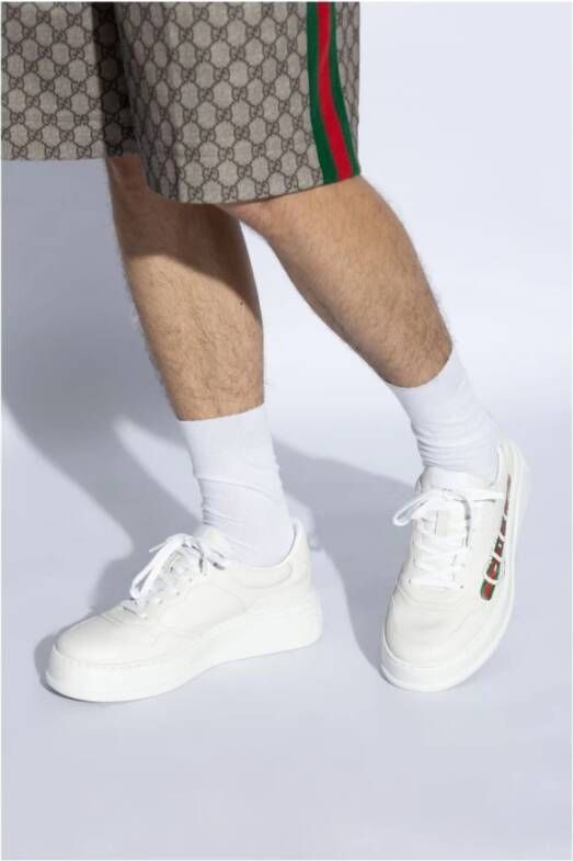 Gucci Witte Panel Logo Sneakers White Heren