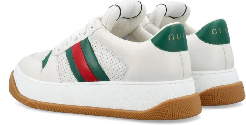 Gucci Witte Sneakers met Groen en Rood Web Multicolor Heren