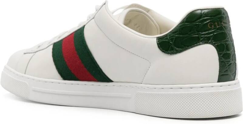 Gucci Witte Sneakers met Groen en Rood Web White Heren