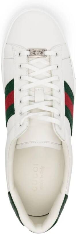 Gucci Witte Sneakers met Groen en Rood Web White Heren