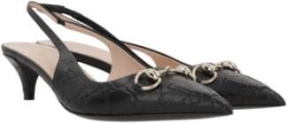 Gucci Zwarte hoge slingback met metalen gesp Black Dames