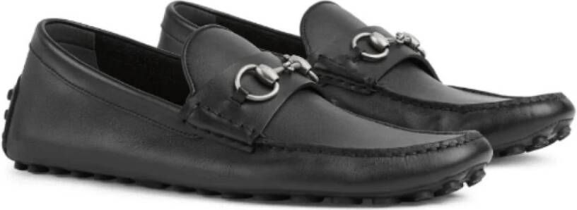 Gucci Zwarte Horsebit Leren Loafers Black Heren