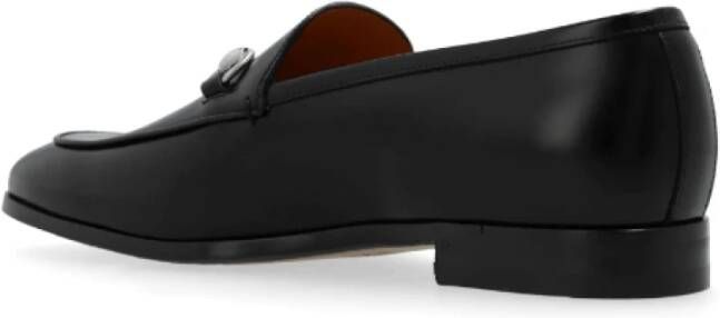 Gucci Zwarte Horsebit Loafers Geborsteld Leer Black Heren