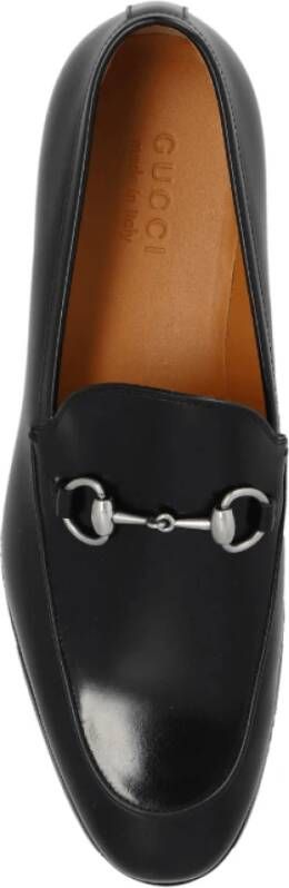 Gucci Zwarte Horsebit Loafers Geborsteld Leer Black Heren