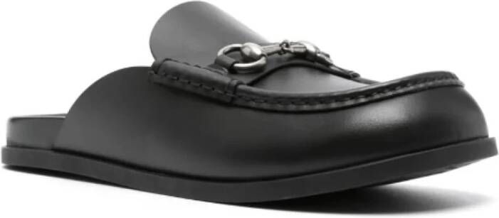 Gucci Zwarte Horsebit Mules Slip-On Stijl Black Heren