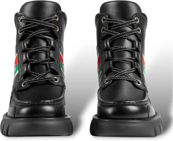 Gucci Zwarte Interlooking Herenlaars Nieuw Black Heren