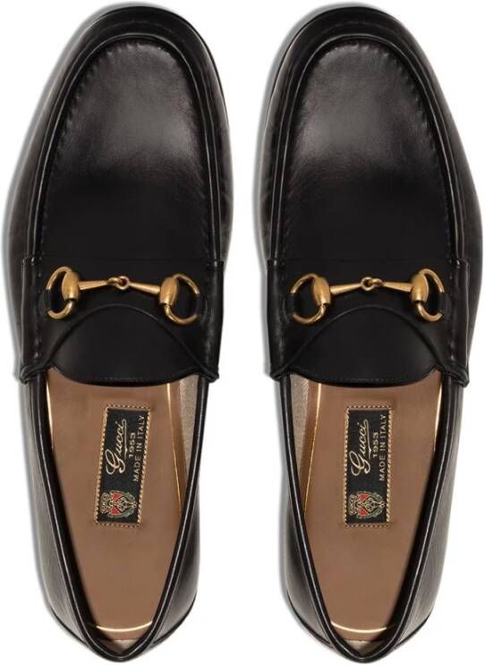 Gucci Zwarte leren Horsebit Loafers Black Dames