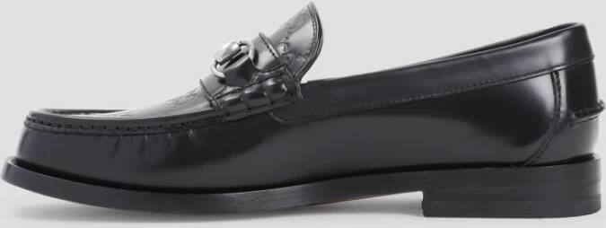 Gucci Zwarte Leren Loafer Schoenen Black Heren