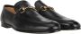 Gucci Zwarte Leren Loafers met Gouden Details Black Heren - Thumbnail 2