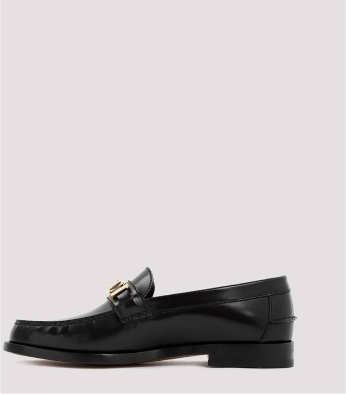 Gucci Zwarte leren logo loafers Black Heren