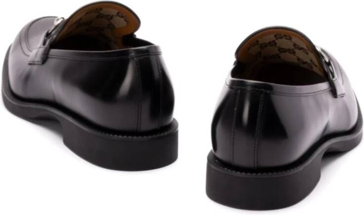 Gucci Zwarte leren mocassin schoenen Black Heren