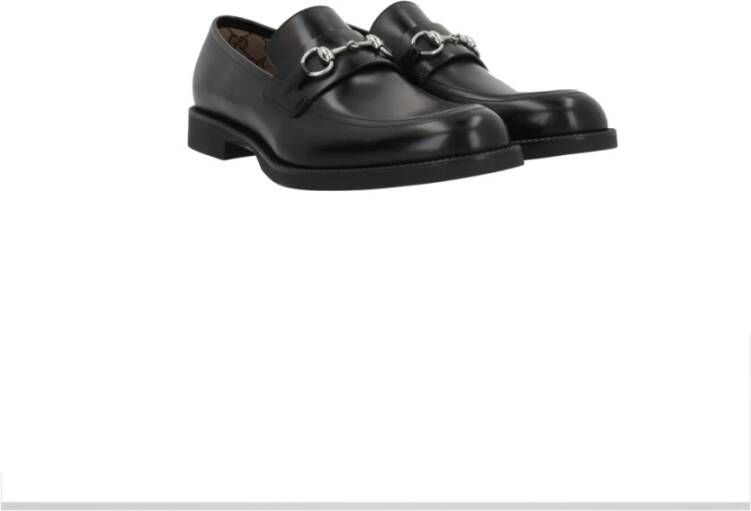 Gucci Zwarte leren mocassin schoenen Black Heren