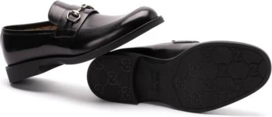 Gucci Zwarte leren mocassin schoenen Black Heren