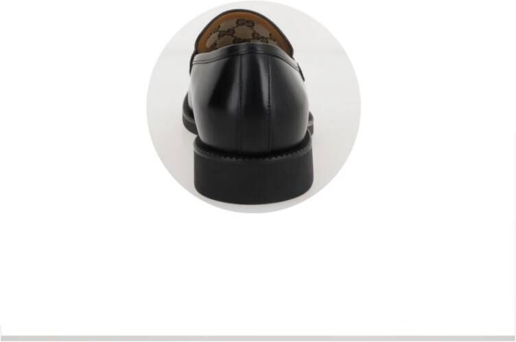 Gucci Zwarte leren mocassin schoenen Black Heren