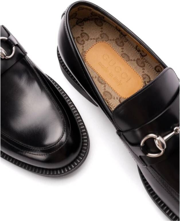 Gucci Zwarte leren mocassin schoenen Black Heren