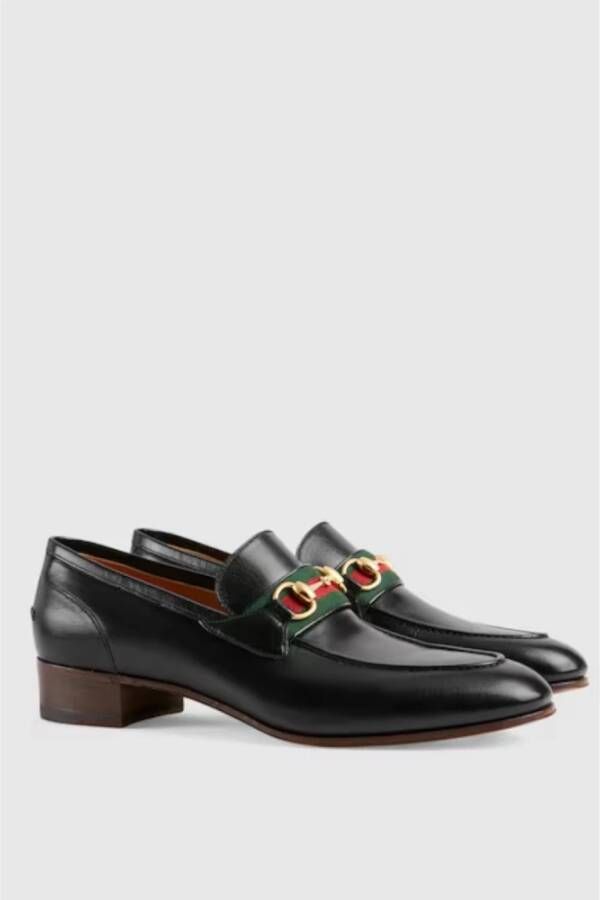 Gucci Zwarte platte schoenen Elegant stijl Black Heren